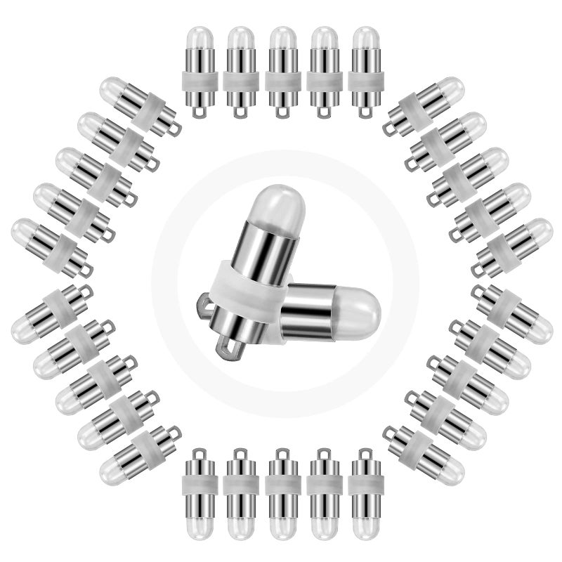 Yizhet 30 Pack LED Party Lights Decoration Light Mini Submersible Waterproof Party Lights for Paper Lantern Balloon Wedding Halloween Christmas Party Festival Decoration String Lights (Cool White) - Image 1